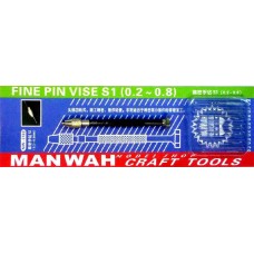 MW-2132 Fine Pin Vise S1 with 6 Drill Bits (0.2-0.8mm)